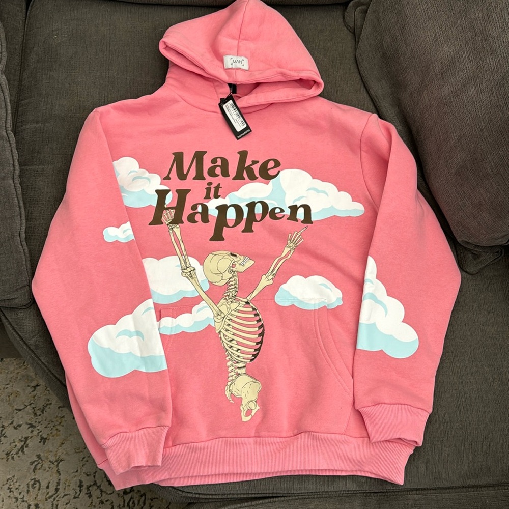 BoohooMAN Skeleton Graphic Hoodie.